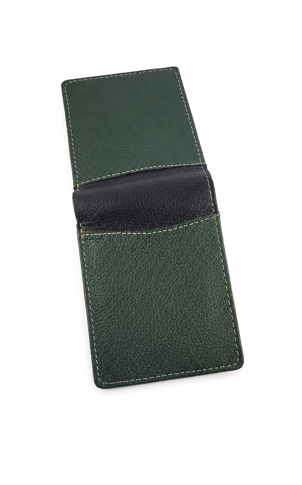 Leren Portemonnee Groen/Zwart – Verde Élan
