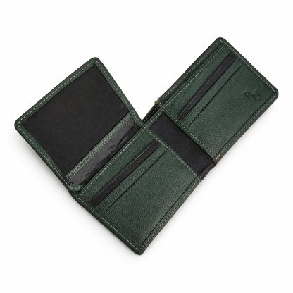 Leren Portemonnee Groen/Zwart – Verde Élan