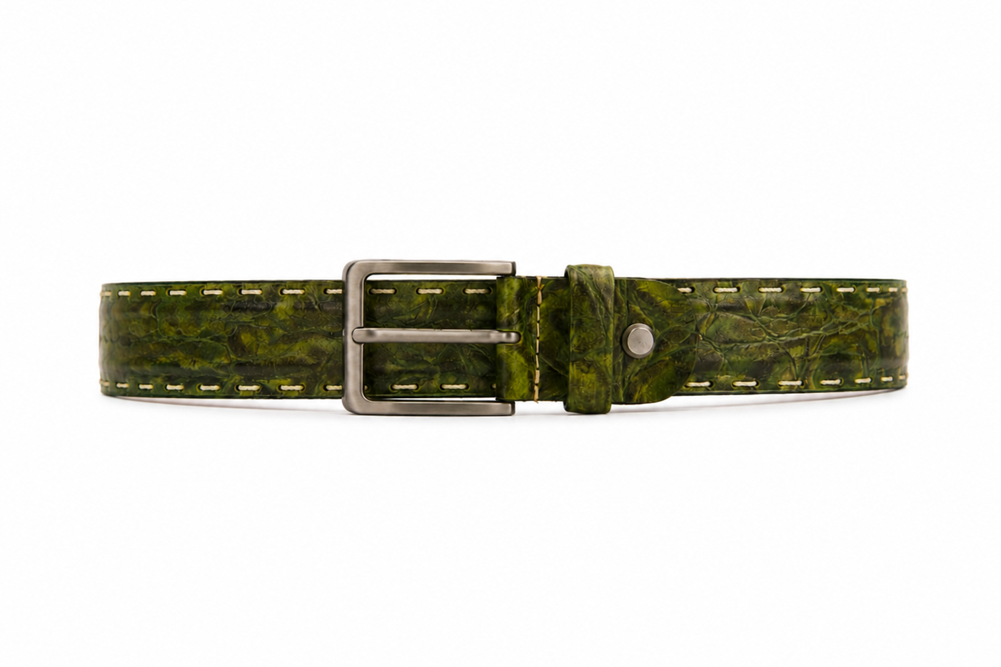 Leren Riem Verde Croco