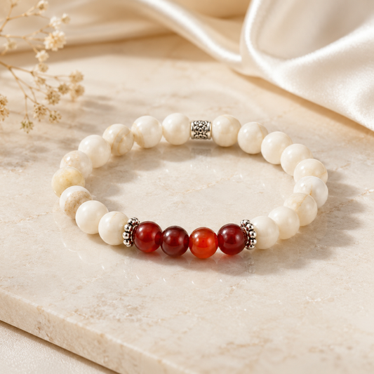 Crimson Sands Elegance – Dames Edelsteen Armband
