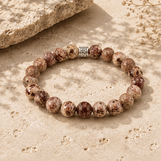 Earth Whisper – Dames Leopard Skin Jaspis Armband