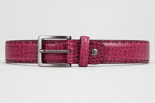 Fuchsia Croco – Dames Leren Riem Fuchsia