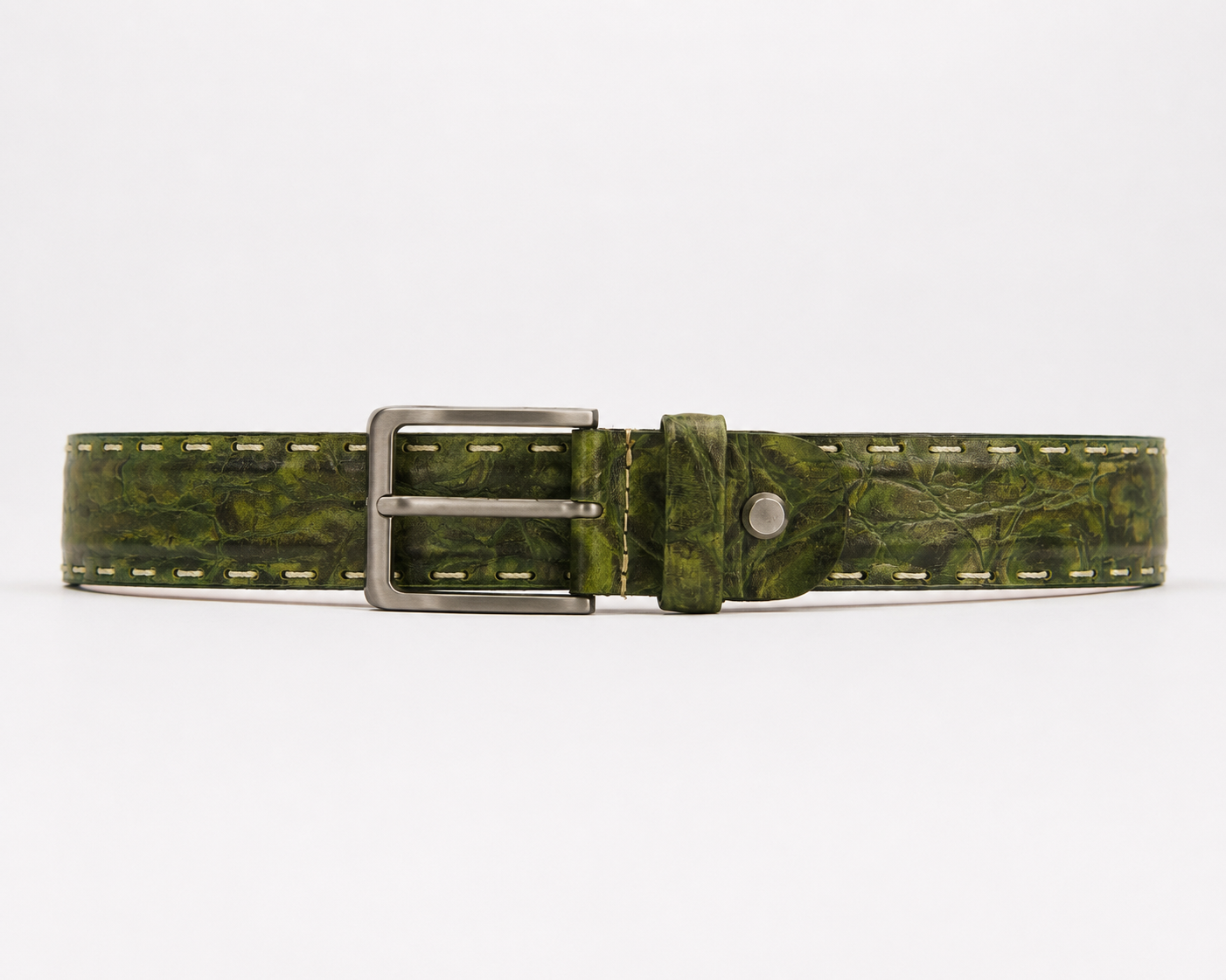 Leren Riem Verde Croco