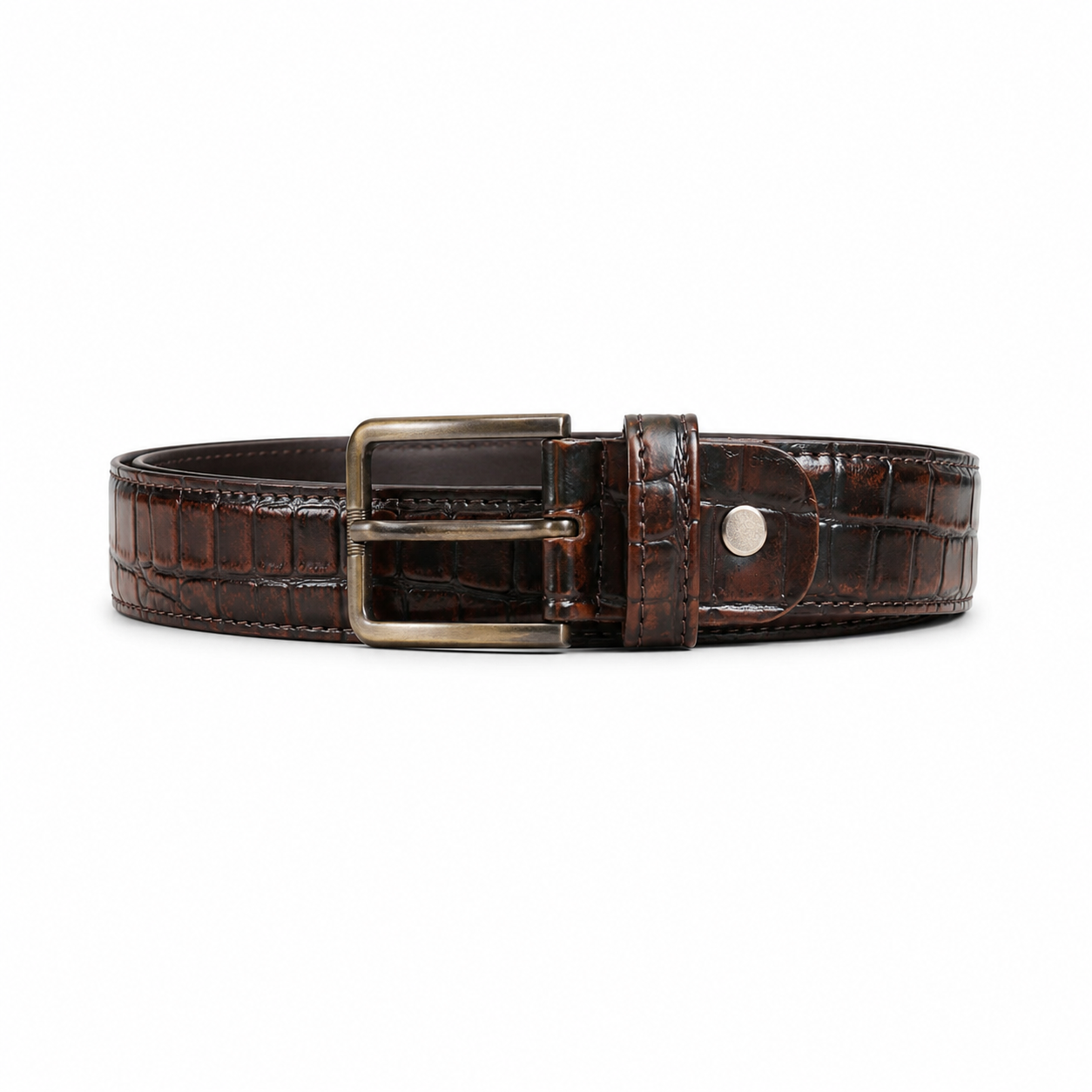 Unisex Leren Riem Eleganza Marrone