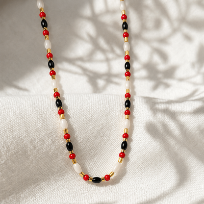 Edelsteen ketting - Perles de Minuit Rouge