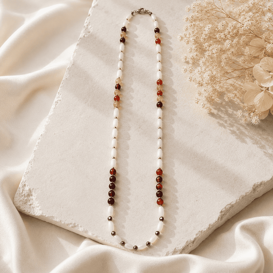 Perle Soleil – Dames Edelsteen Ketting