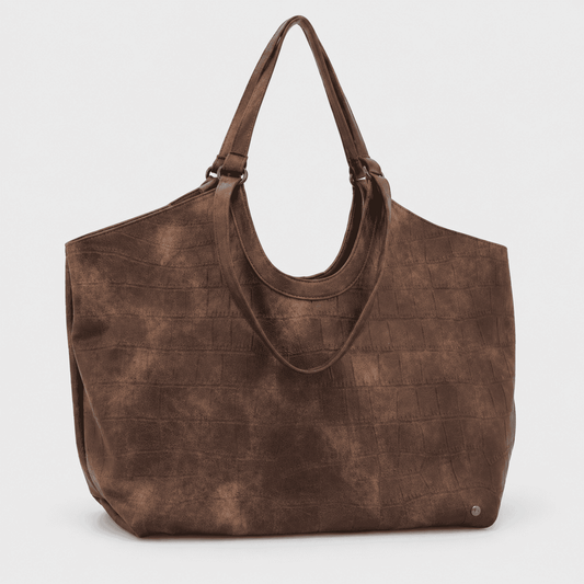 Cologne – Dames Schoudertas Bruin met Crocoprint