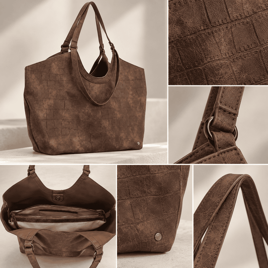 Cologne – Dames Schoudertas Bruin met Crocoprint
