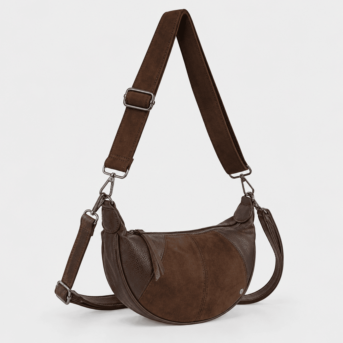 Ealing – Halfmoon Dames Schoudertas & Crossbody Bruin