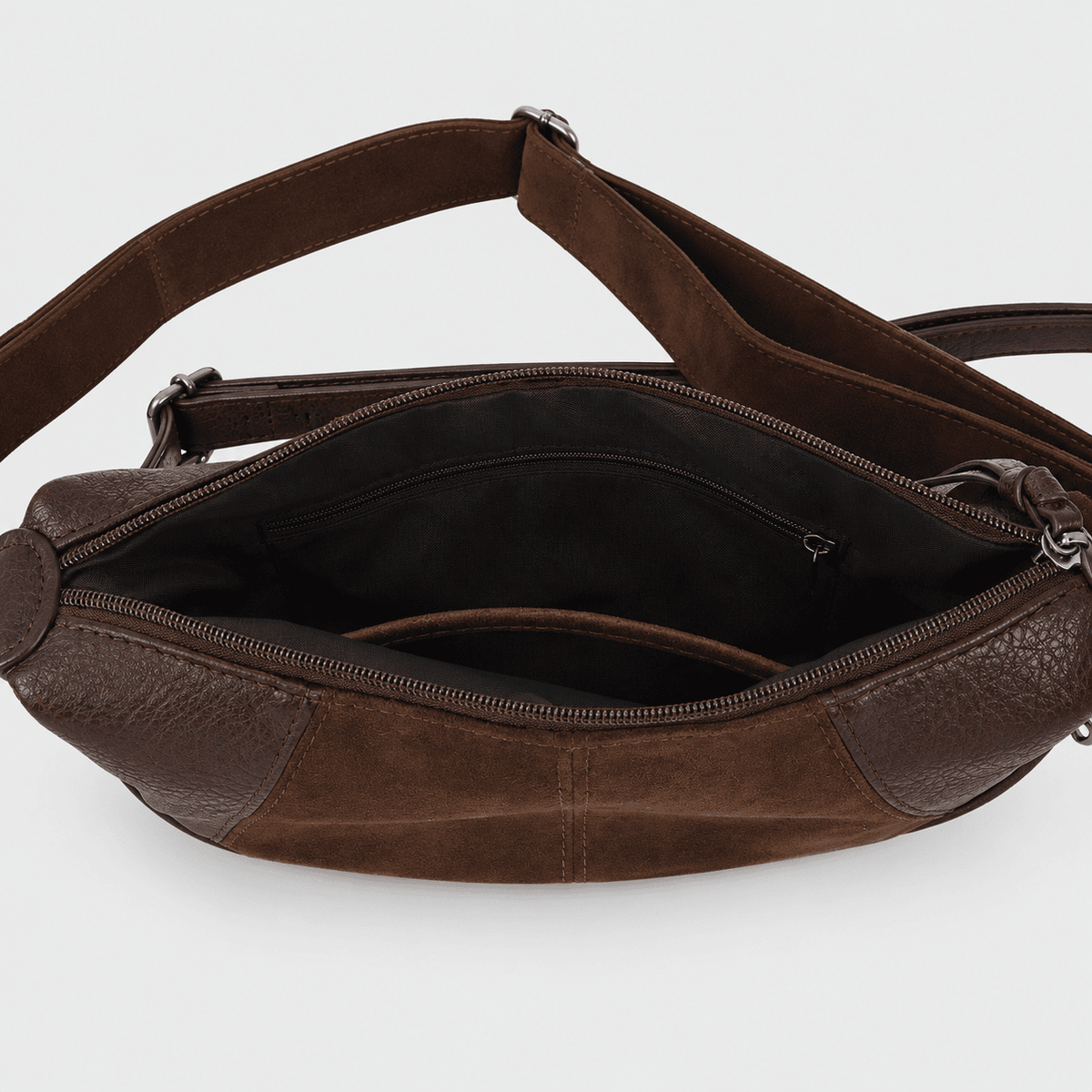 Ealing – Halfmoon Dames Schoudertas & Crossbody Bruin