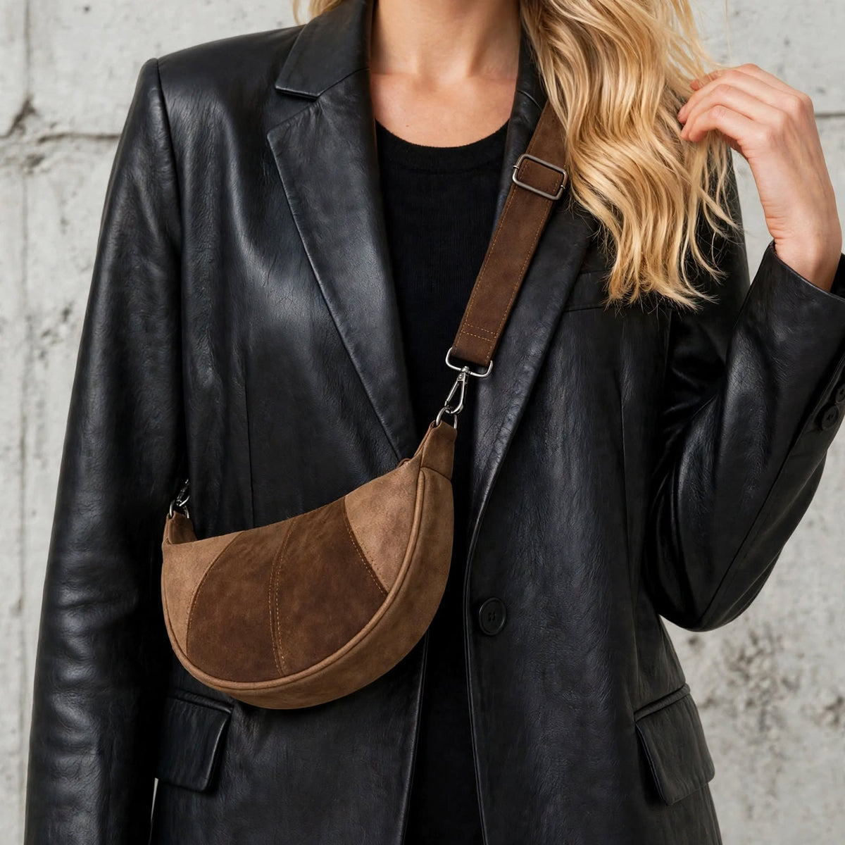 Ealing – Halfmoon Dames Schoudertas & Crossbody Camel