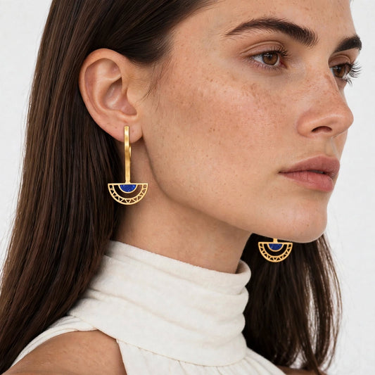 Eclissi Blu – Goud Vergulde Dames Oorbellen