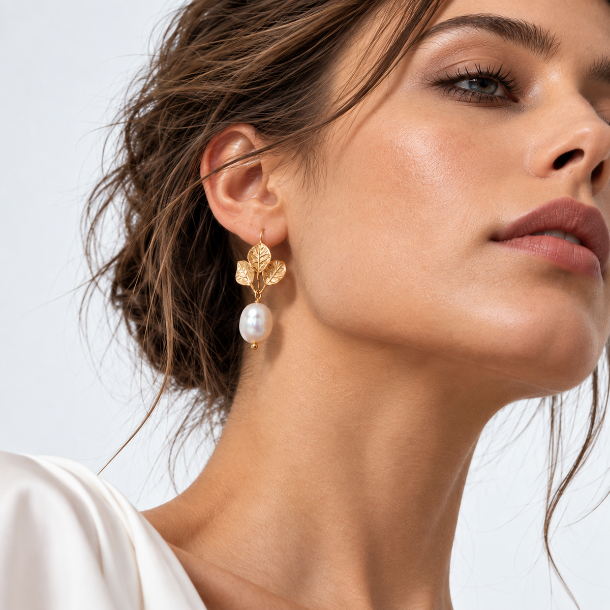 Foglia di Perla – 18K Goud Vergulde Dames Oorbellen