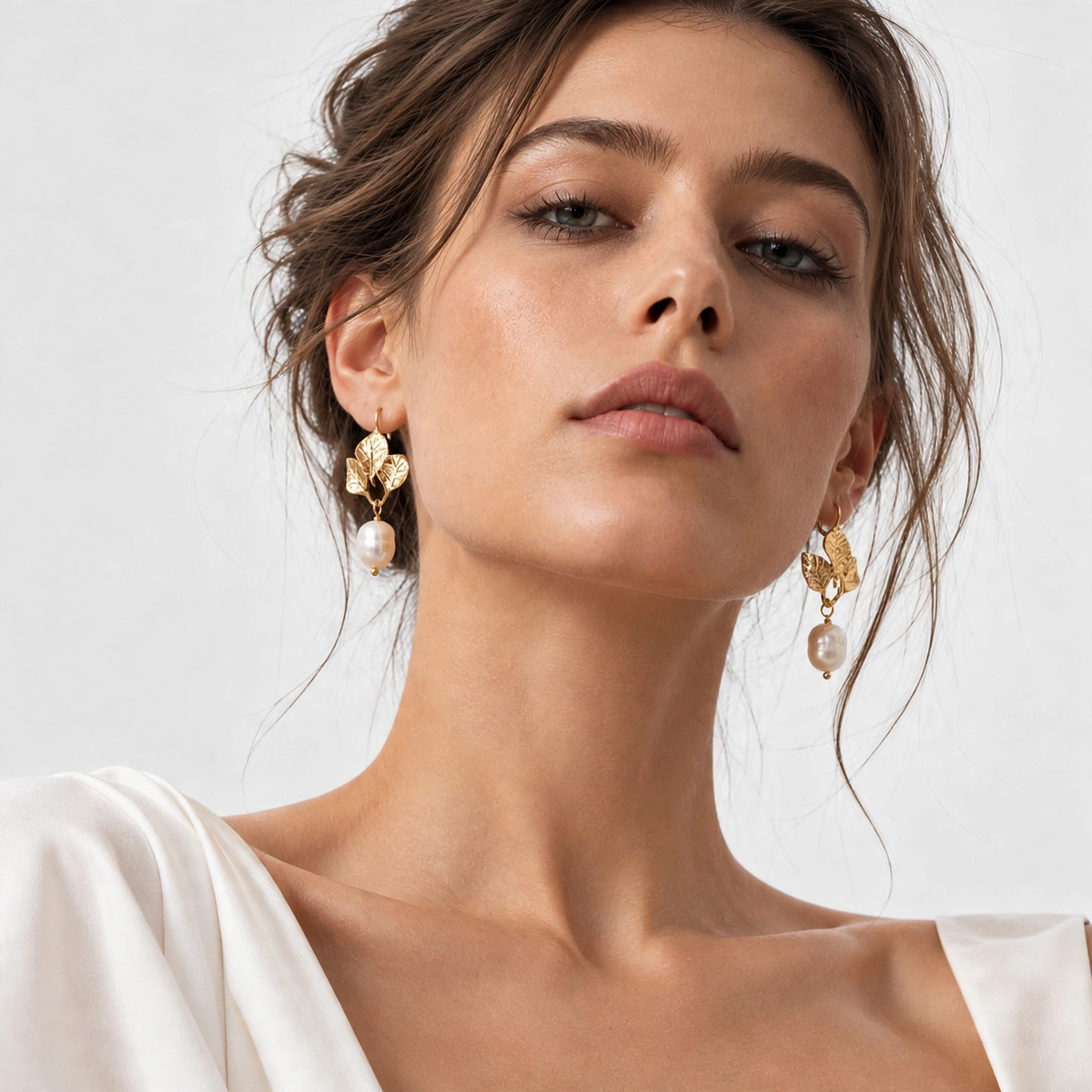 Foglia di Perla – 18K Goud Vergulde Dames Oorbellen