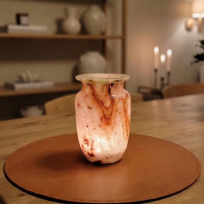 Natuursteen Windlicht 15 cm – Alabaster Luce di Marmo