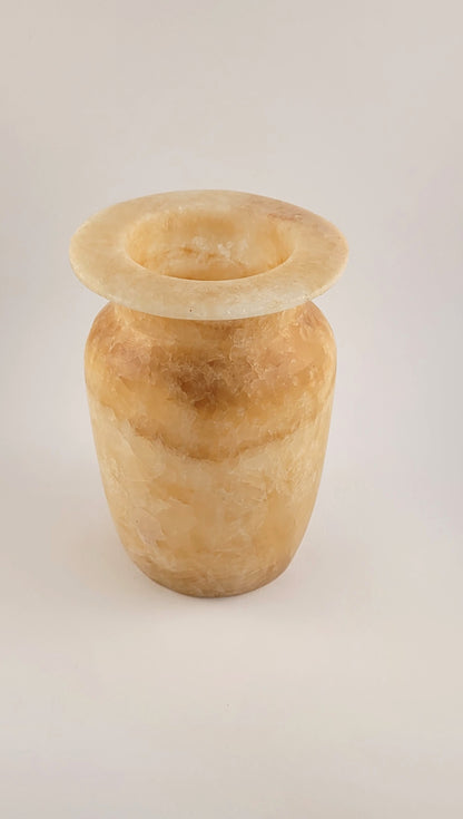 Natuursteen Waxinelichthouder 13 cm – Alabaster Ambra Classica