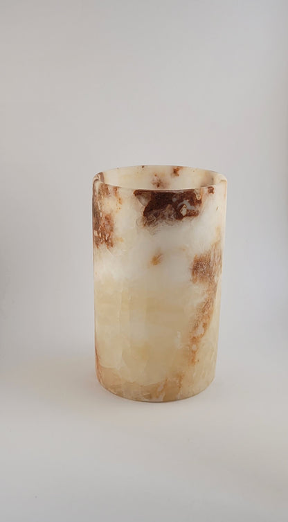 Natuursteen Windlicht 15 cm – Alabaster Luce di Calma
