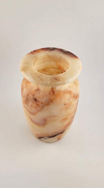 Natuursteen Windlicht 14,5 cm – Alabaster Luce di Ambra