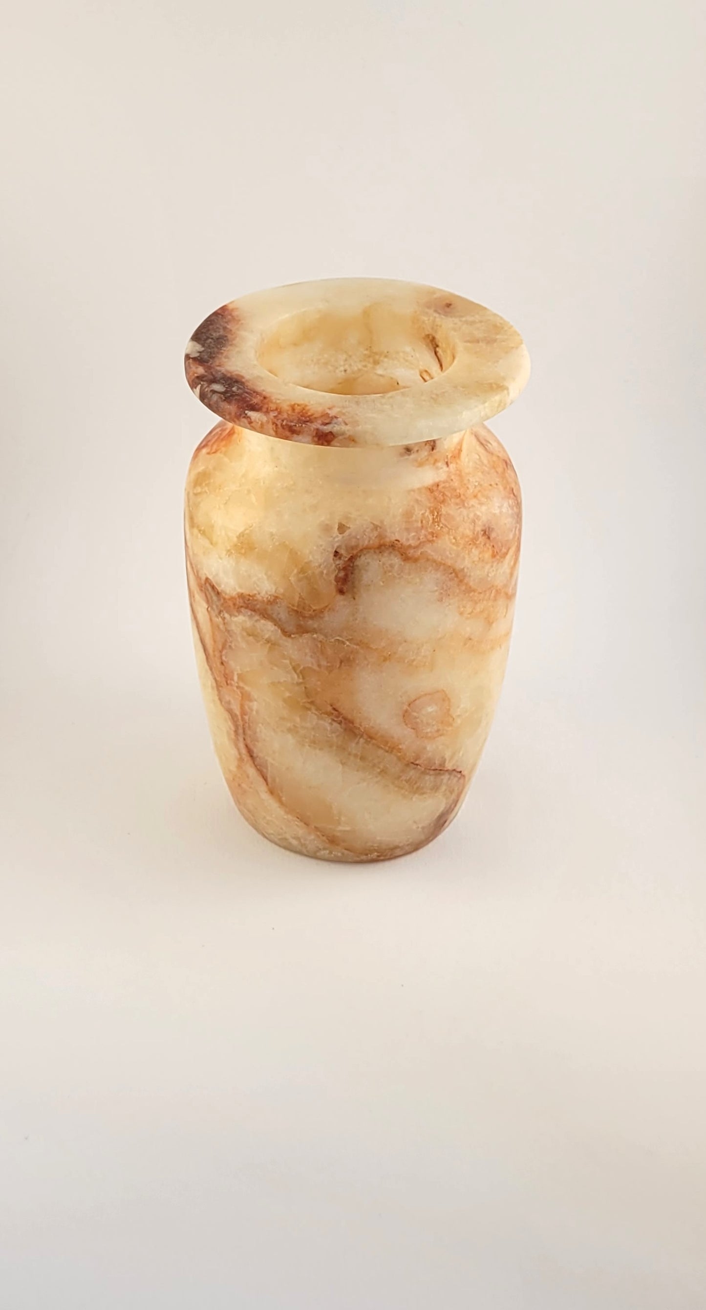 Natuursteen Windlicht 14,5 cm – Alabaster Luce di Ambra