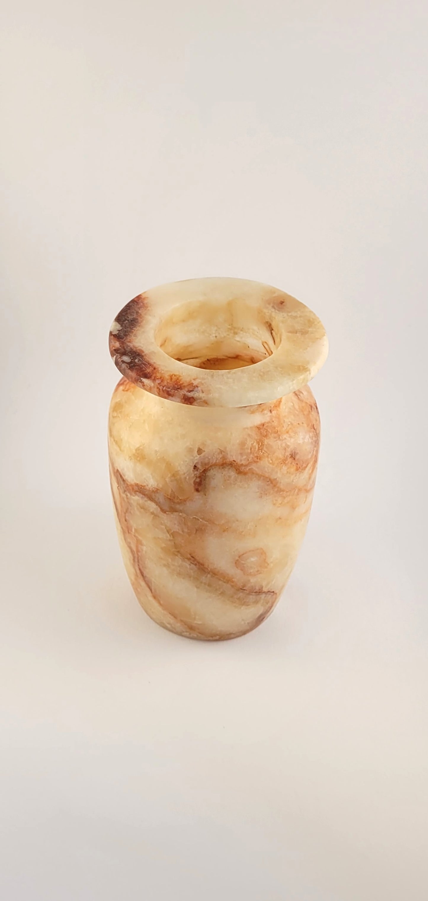 Natuursteen Windlicht 14,5 cm – Alabaster Luce di Ambra
