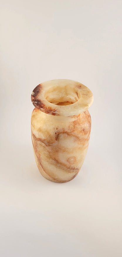 Natuursteen Windlicht 14,5 cm – Alabaster Luce di Ambra