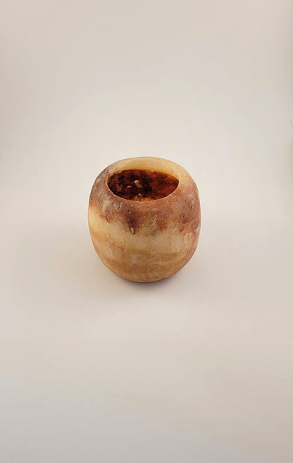 Natuursteen Waxinelichthouder 7,5 cm –  Alabaster Piccolo Calore