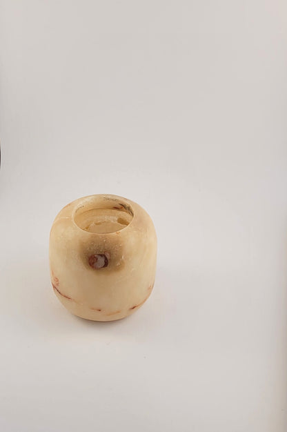 Natuursteen Waxinelichthouder 7,5 cm – Alabaster  Ambra Profonda