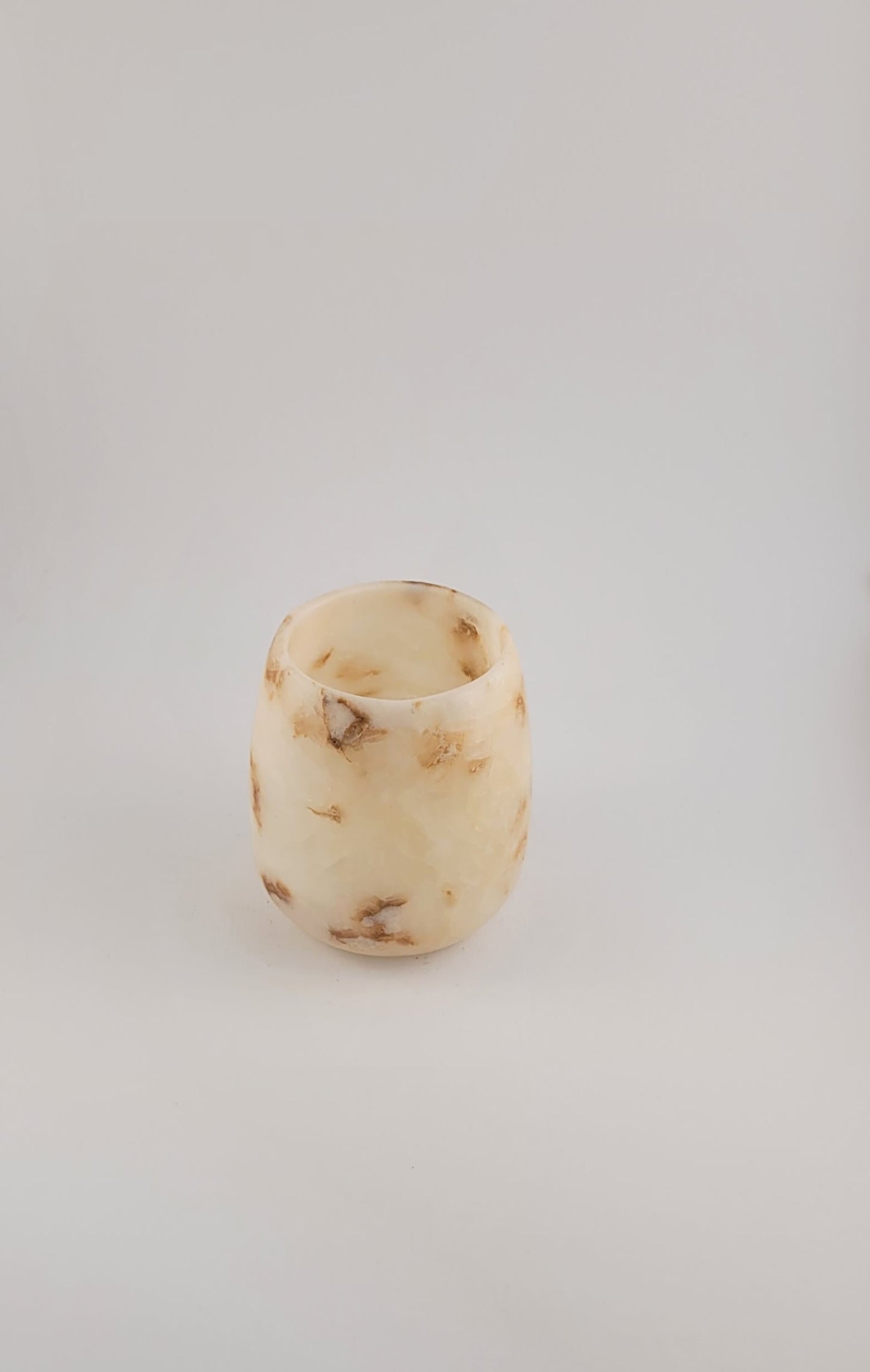 Natuursteen Waxinelichthouder 7,5 cm – Alabaster Luce di Avorio