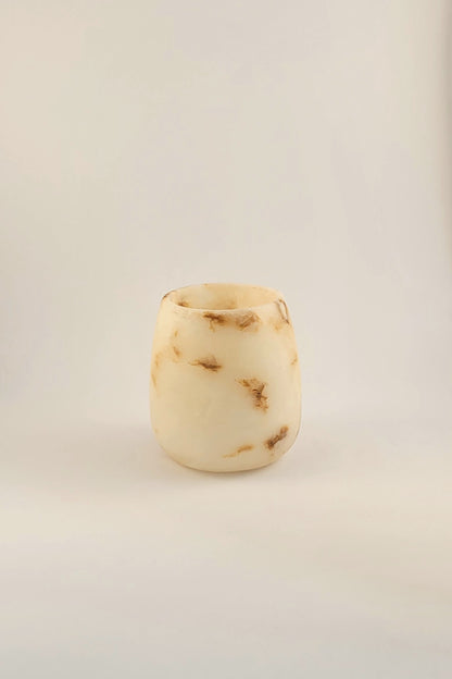 Natuursteen Waxinelichthouder 7,5 cm – Alabaster Luce di Avorio