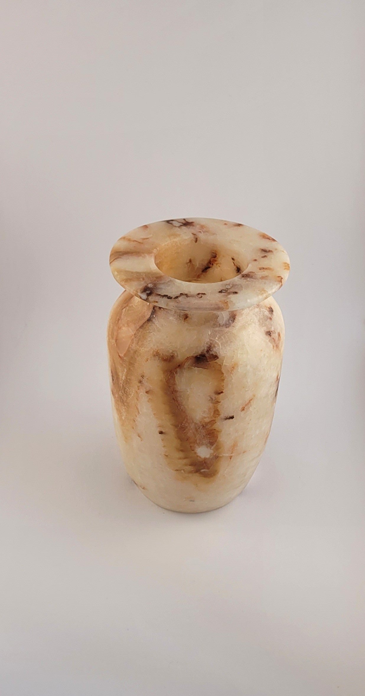 Natuursteen Windlicht 15 cm – Alabaster Luce di Marmo