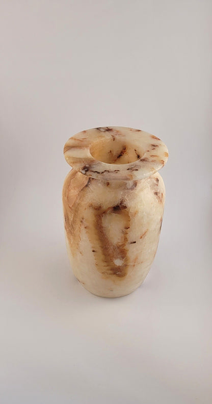 Natuursteen Windlicht 15 cm – Alabaster Luce di Marmo