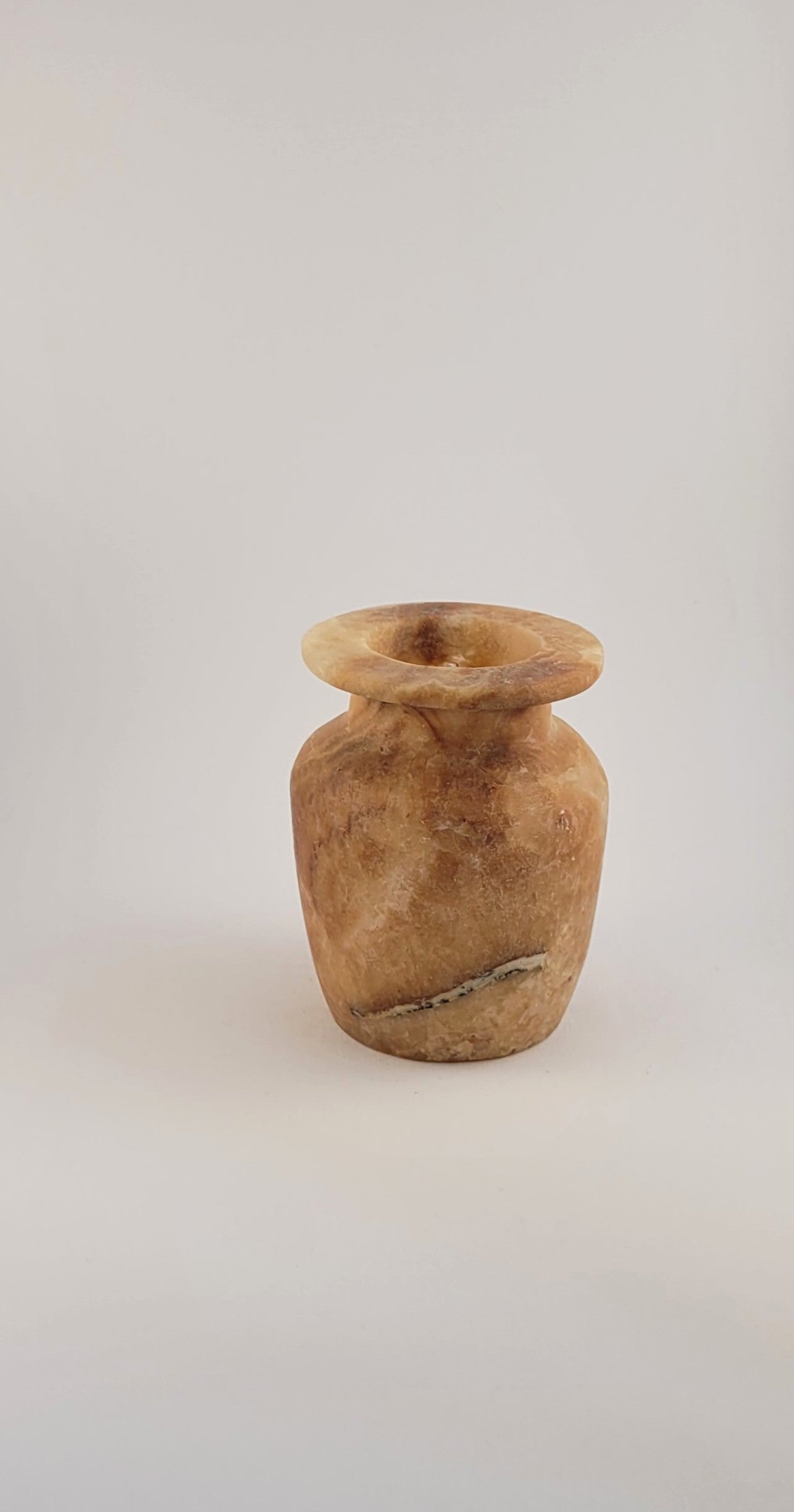 Natuursteen Waxinelichthouder 9,5 cm – Alabaster Aura di Luce