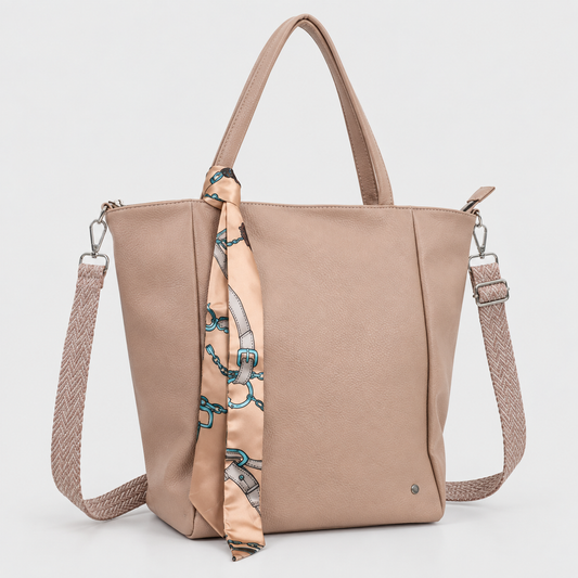 Macon – Dames Shopper Vintage Roze met Sjaaltje