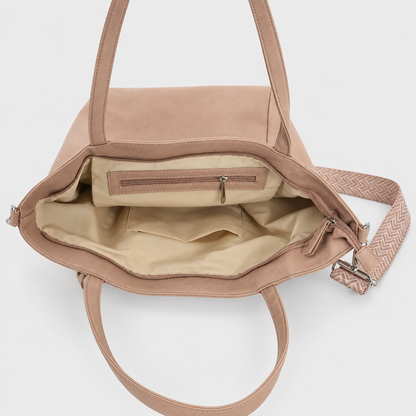 Macon – Dames Shopper Vintage Roze met Sjaaltje