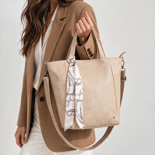 Macon – Dames Shopper Beige met Sjaaltje