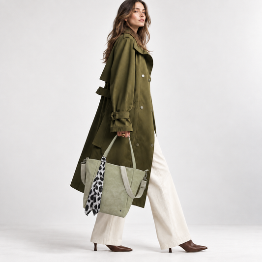 Macon – Dames Shopper Lichtgroen met Sjaaltje