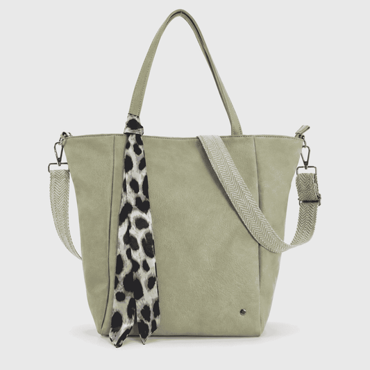 Macon – Dames Shopper Lichtgroen met Sjaaltje