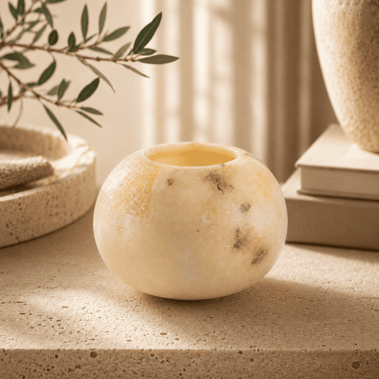 Luce Serena – Alabaster Natuursteen Waxinelichthouder 12 cm