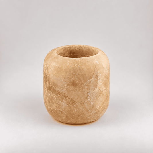 Ambra Viva – Alabaster Natuursteen Waxinelichthouder 6,5 cm