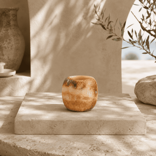 Piccolo Calore – Alabaster Natuursteen Waxinelichthouder 7,5 cm