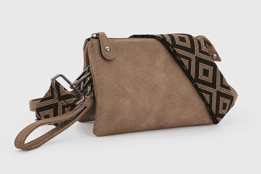 New York – Dames Schoudertas Donker Camel 3-in-1
