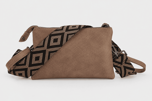 New York – Dames Schoudertas Donker Camel 3-in-1