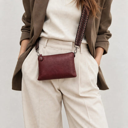 New York – Dames Schoudertas Burgundy 3-in-1