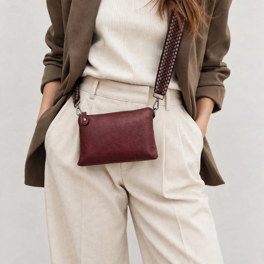 New York – Dames Schoudertas Burgundy 3-in-1