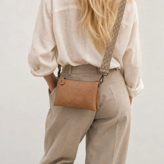 New York – Dames Schoudertas Camel 3-in-1