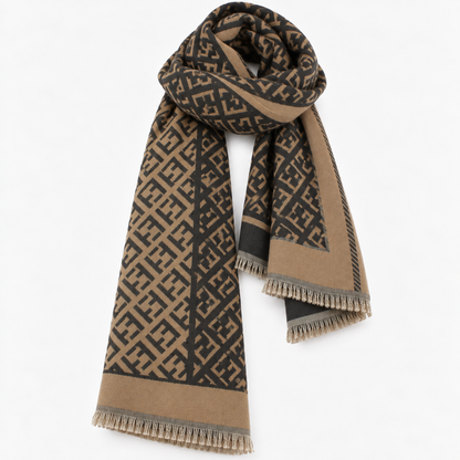 New York – Dames Sjaal Camel & Zwart