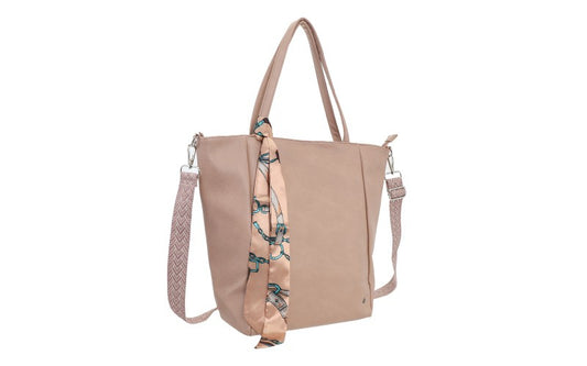 Macon – Dames Shopper Vintage Roze met Sjaaltje
