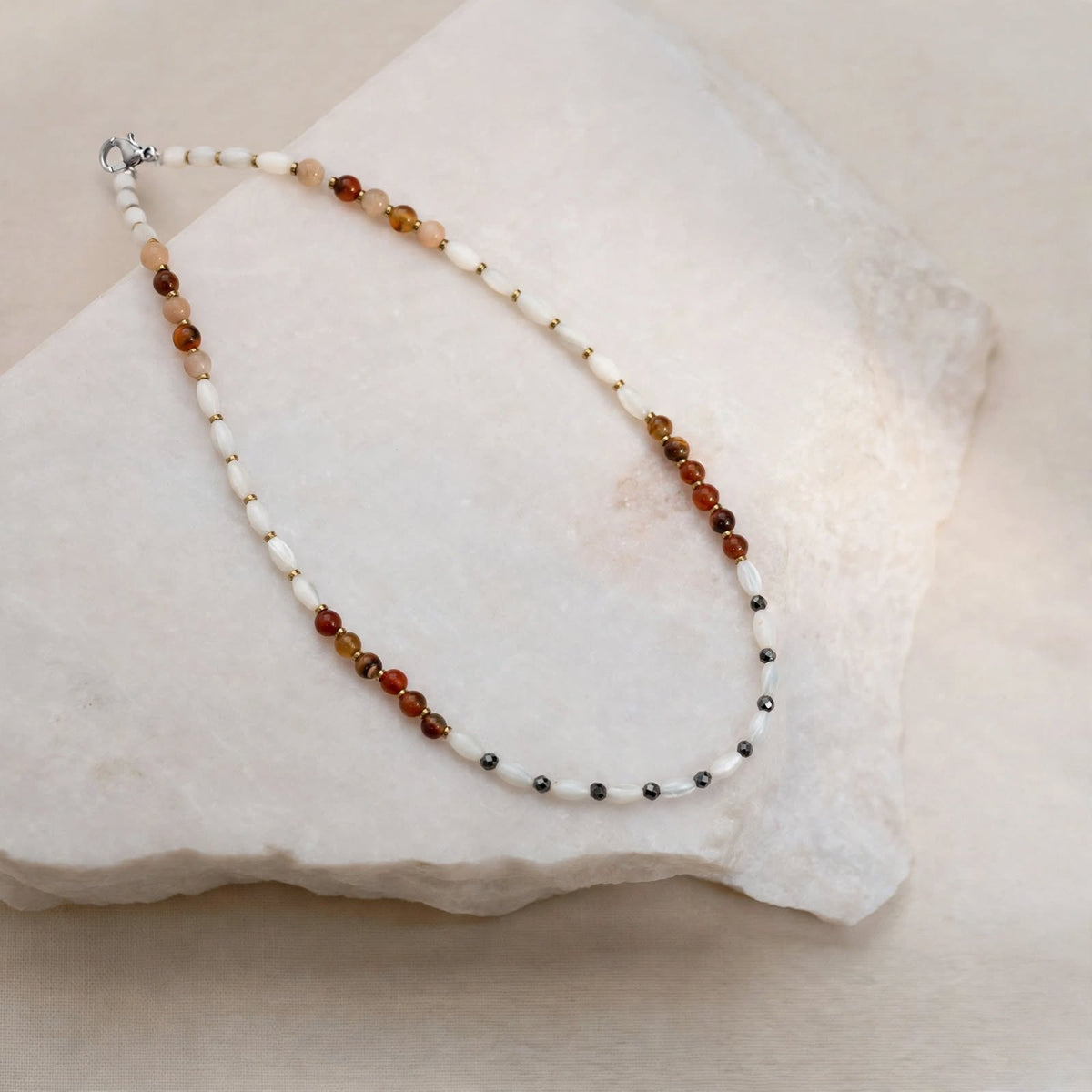 Perle Soleil – Dames Edelsteen Ketting