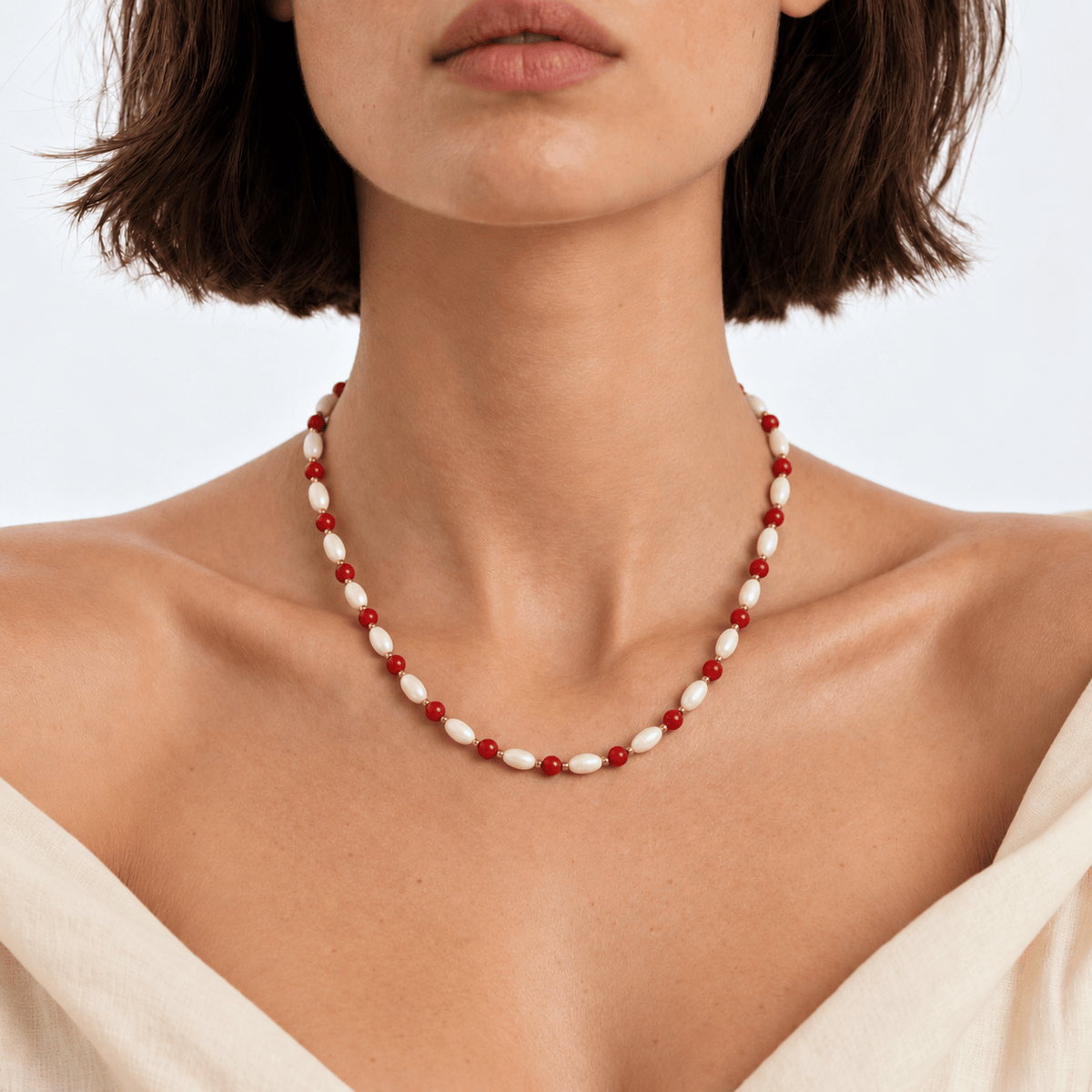 Perle de Corail – Dames Edelsteen Ketting
