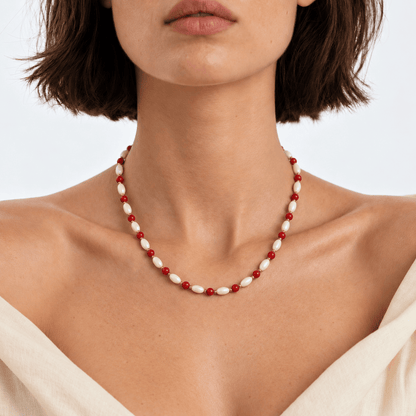 Perle de Corail – Dames Edelsteen Ketting